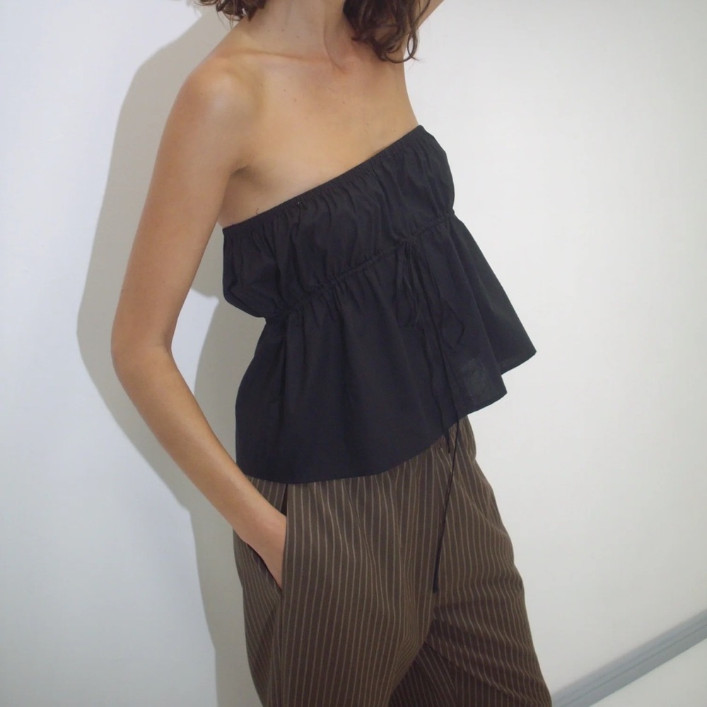 Deiji Studios Black Strapless Top